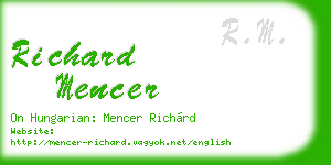 richard mencer business card