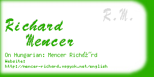 richard mencer business card